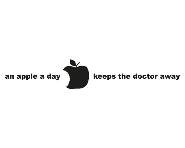 Wandtattoo "an apple a day keeps the doctor away"