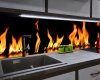 Küchenrückwand "Fire", Acryl- oder Echtglas