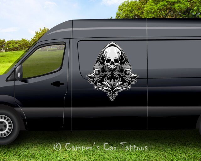Campers Car Tattoo Skulls 01, 2 Stück