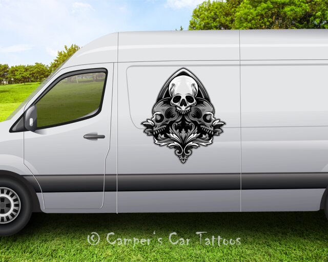 Campers Car Tattoo Skulls 01, 2 Stück