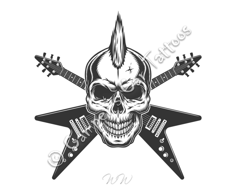 Campers Car Tattoo Rockstar Skull, 2 Stück