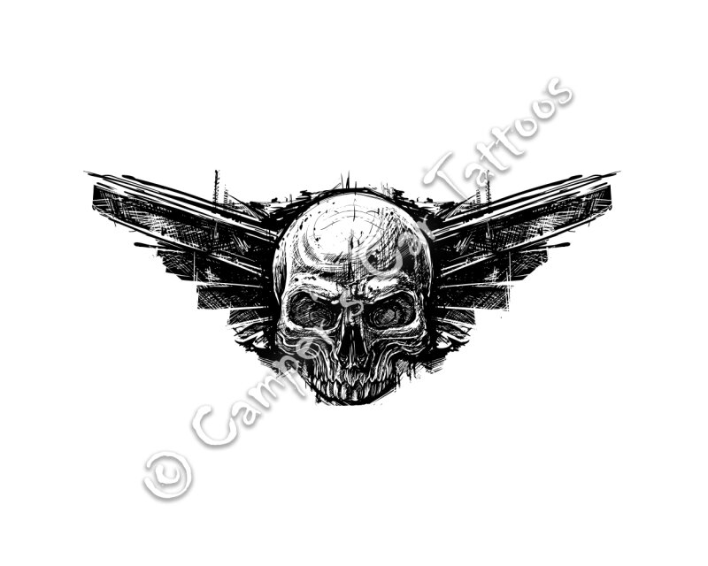 Campers Car Tattoo "Skull Wings", 2 Stück
