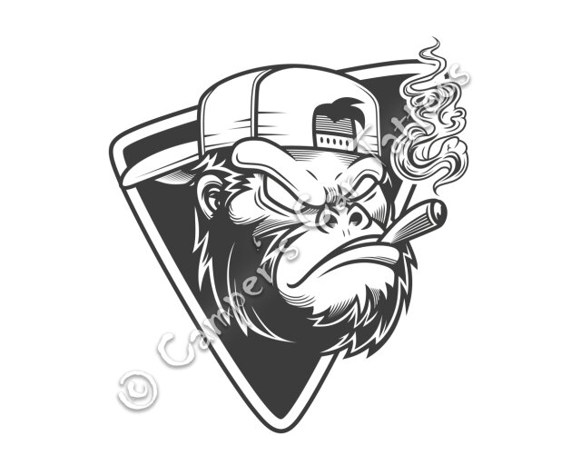 Campers Car Tattoo "Smoking Monkey", 2 Stück