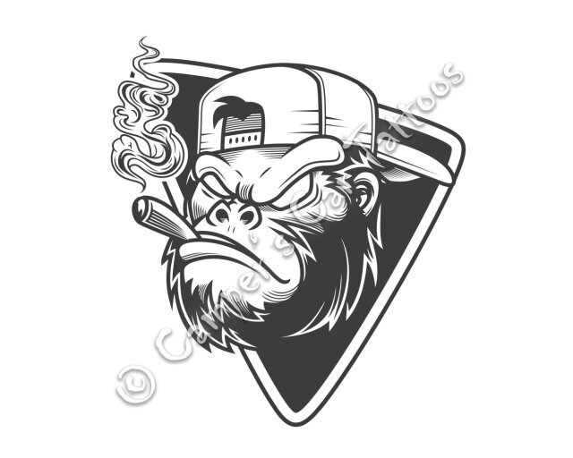 Campers Car Tattoo "Smoking Monkey", 2 Stück