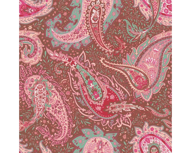 Möbelfolie Boho 09. "Paisley braun pink"