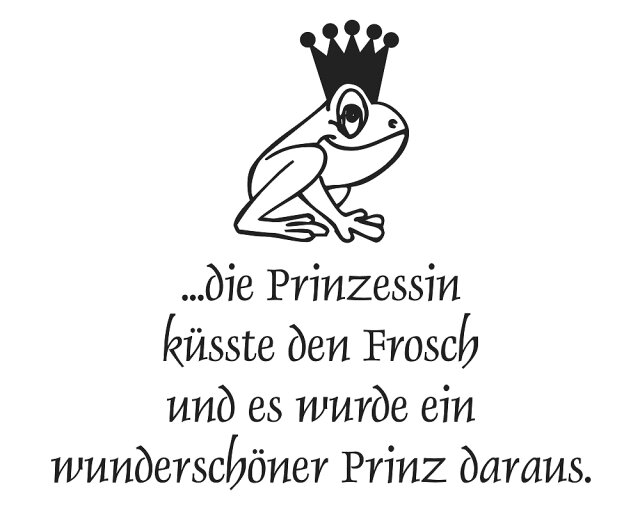 Wandtattoo "Die Prinzessin küsste den Frosch..."