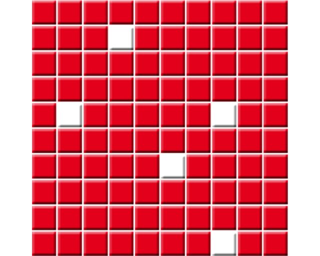 Fliesenaufkleber Mosaik, rot-weiß gestreut, Set 10 Stück