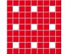 Fliesenaufkleber "Mosaik", rot-weiß regelmäßig, Set 10 Stück