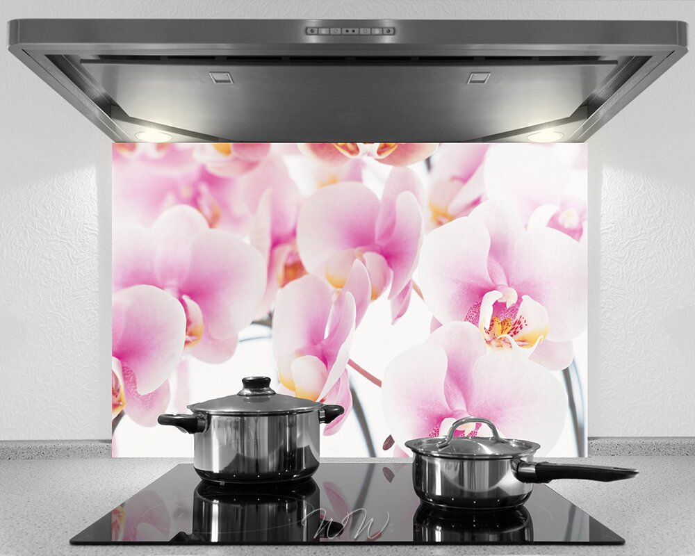 Küchenrückwand Orchideen, Acryl- oder Echtglas