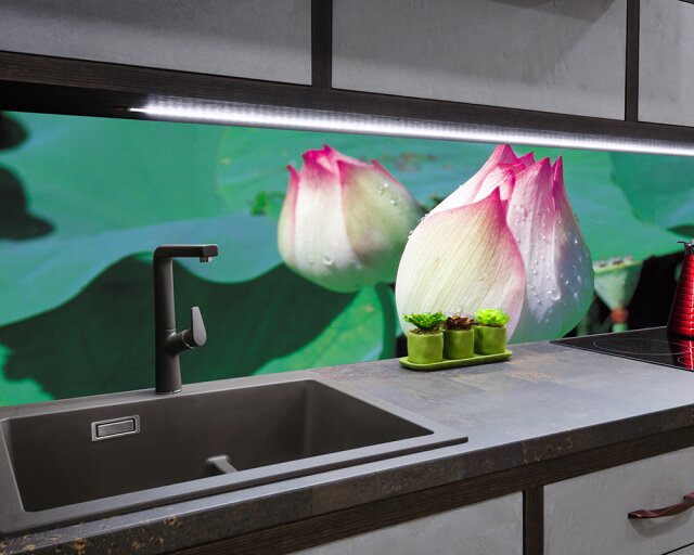 Küchenrückwand "Lotus", Acrylglas...