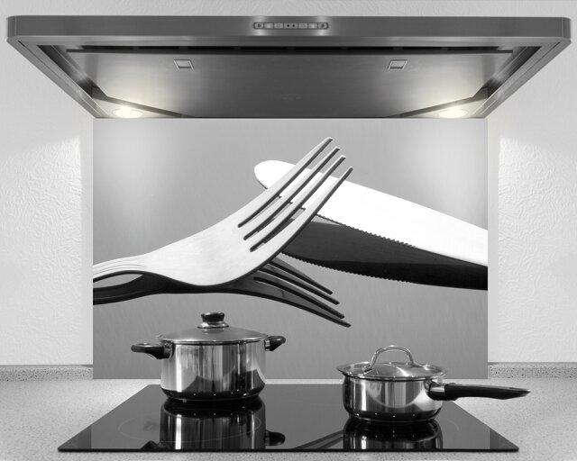 Küchenrückwand "Besteck", Acryl- oder Echtglas