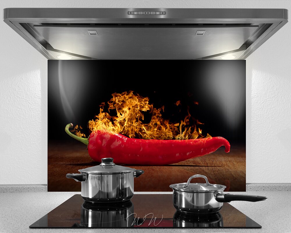 Küchenrückwand Hot Chilli, Acryl- oder Echtglas