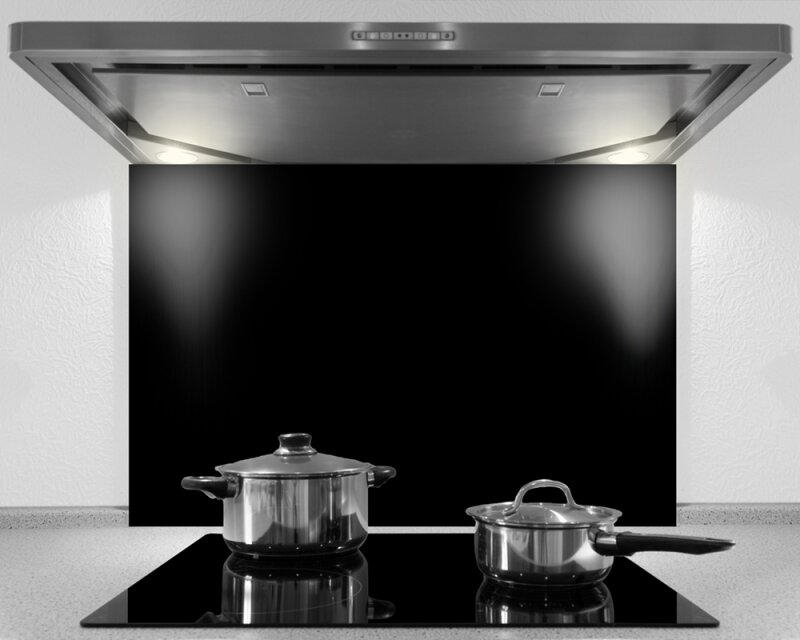 Küchenrückwand aus Glas, einfarbig hochglanz schwarz