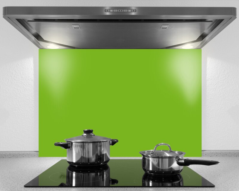 Küchenrückwand aus Glas, einfarbig hochglanz apfelgrün