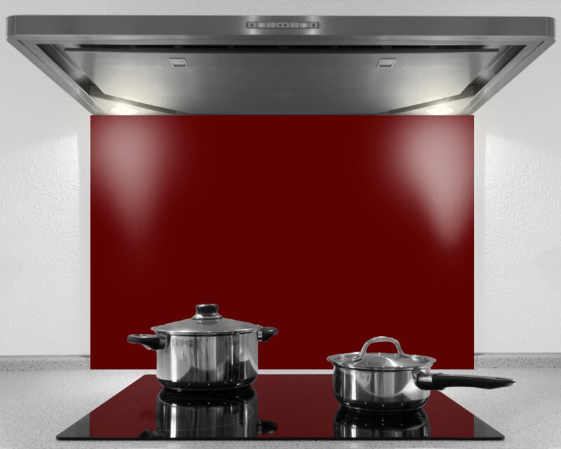 Küchenrückwand aus Glas, einfarbig hochglanz dunkelrot