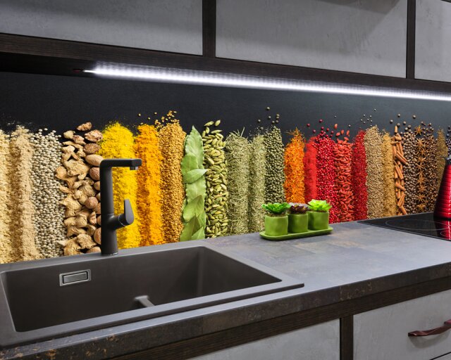 Küchenrückwand "Spices", Acryl- oder Echtglas