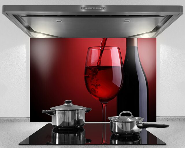 Küchenrückwand "Rotwein", Acryl- oder...