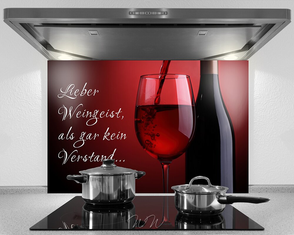 Küchenrückwand Weingeist, Acryl- oder Echtglas